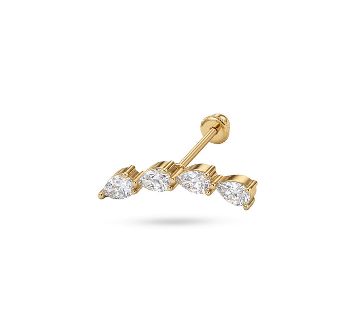 Iris four pairs gold ear piercing