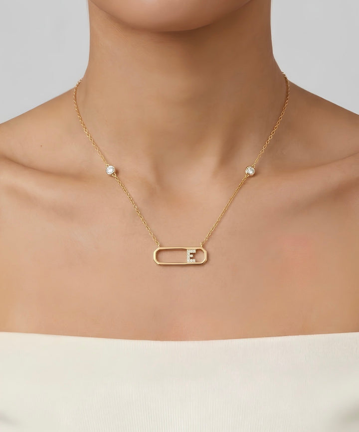 Letter E Diamond Necklace