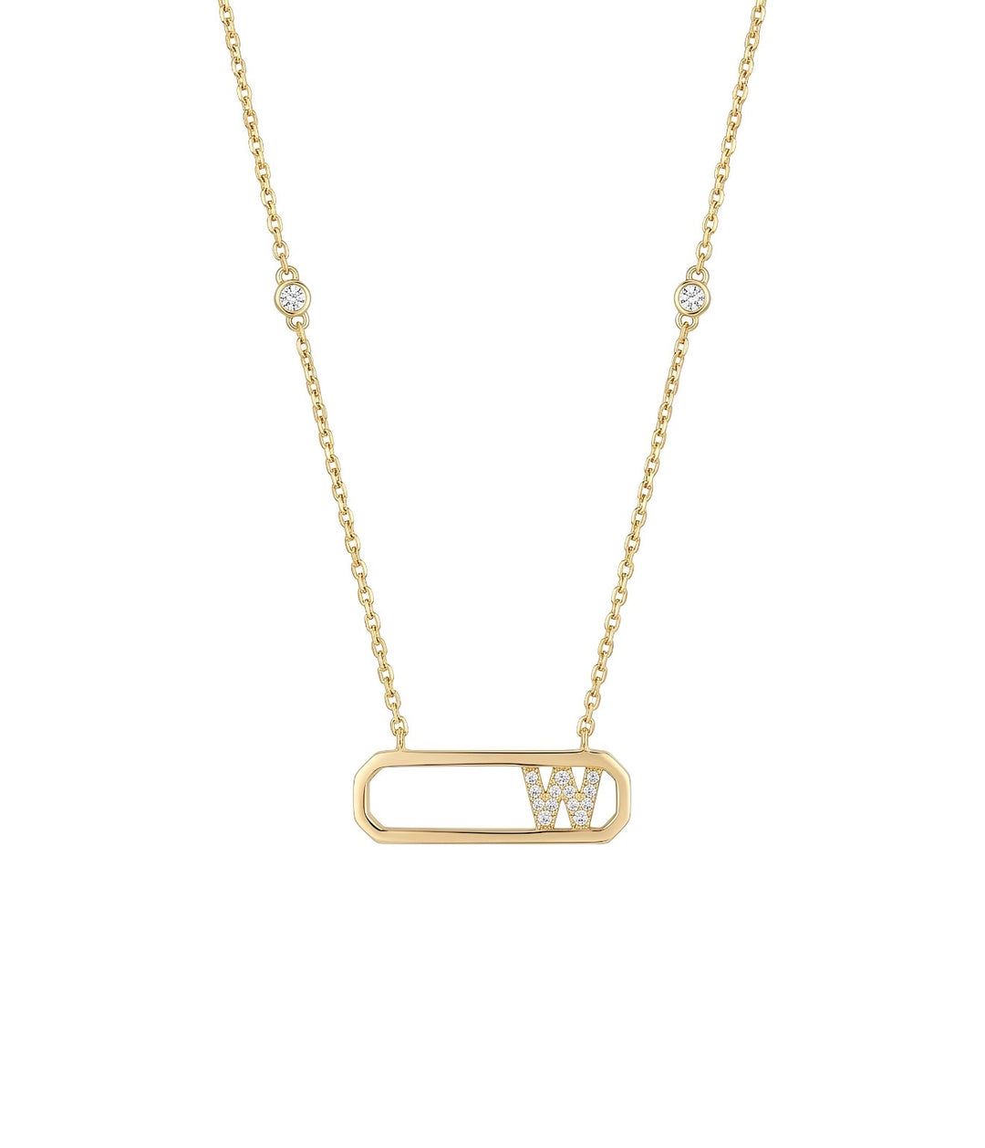 Letter W Diamond Necklace