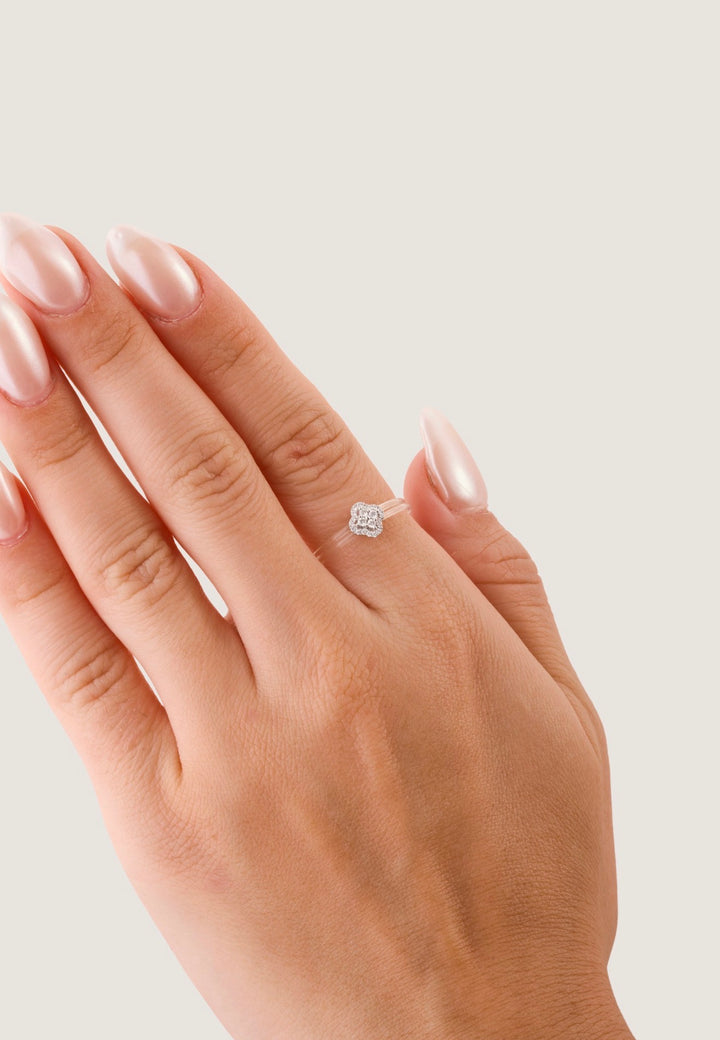 Floats clover diamond ring