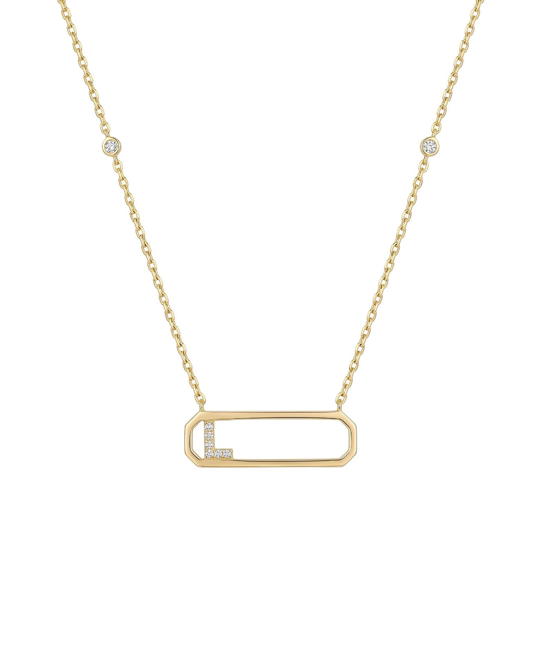 Letter L Diamond Necklace