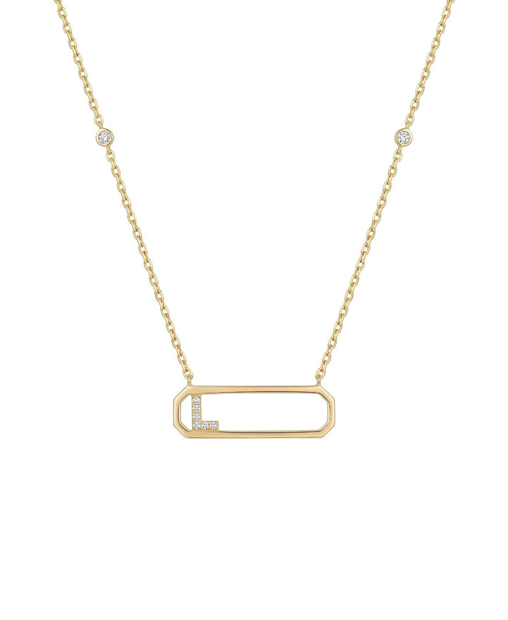 Letter L Diamond Necklace