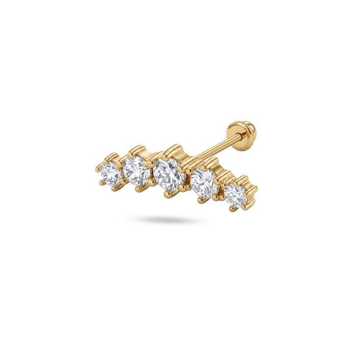 Iris five stones gold ear piercing