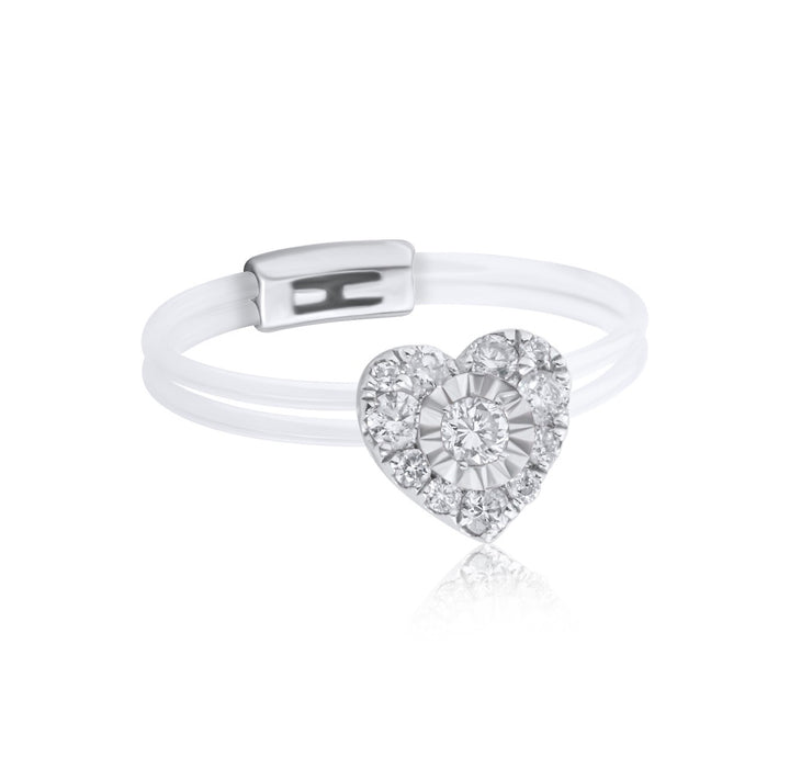 Floats heart diamond ring