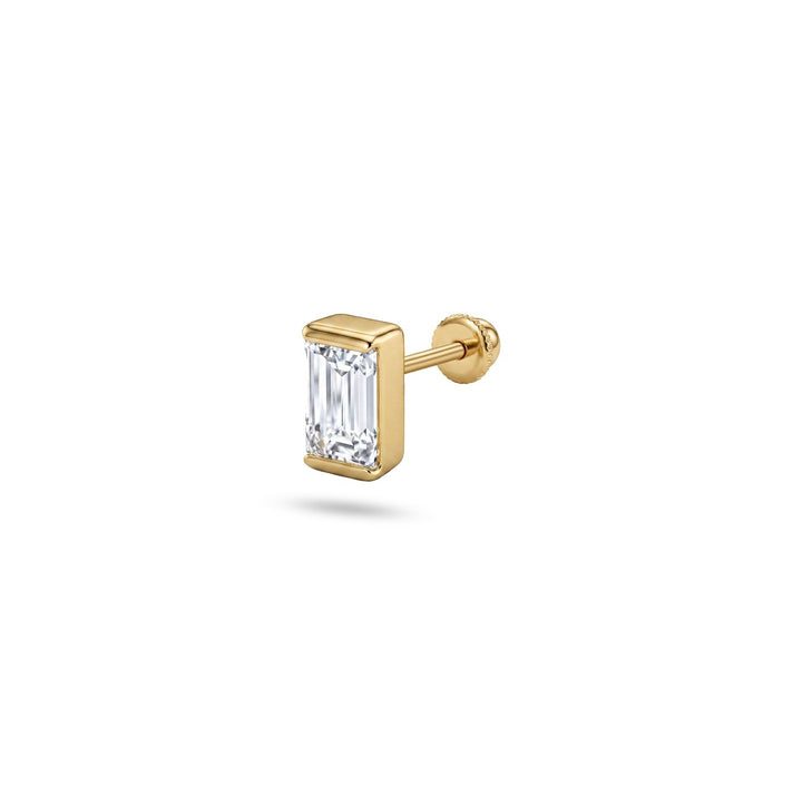 Iris one rectangle gold ear piercing