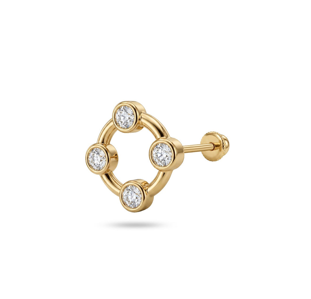 Iris gold ear piercing