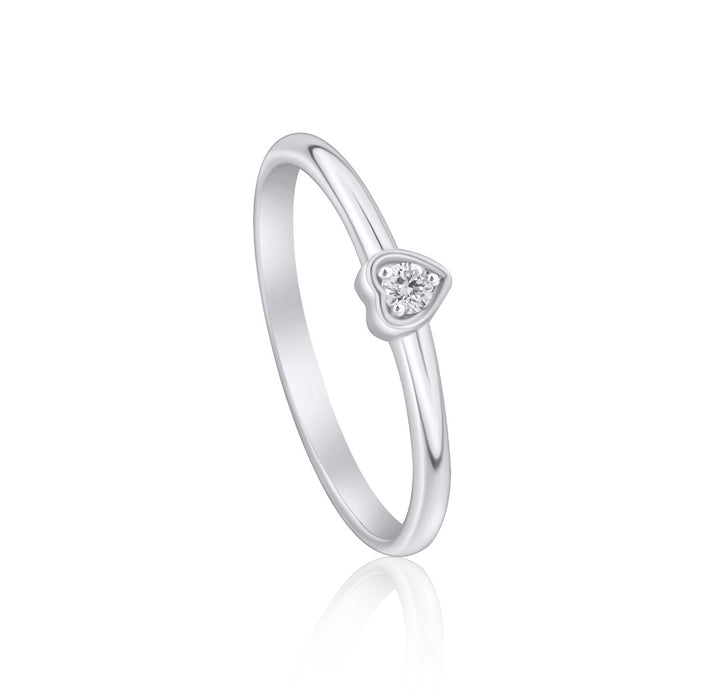 Valentine small heart white gold, diamond ring