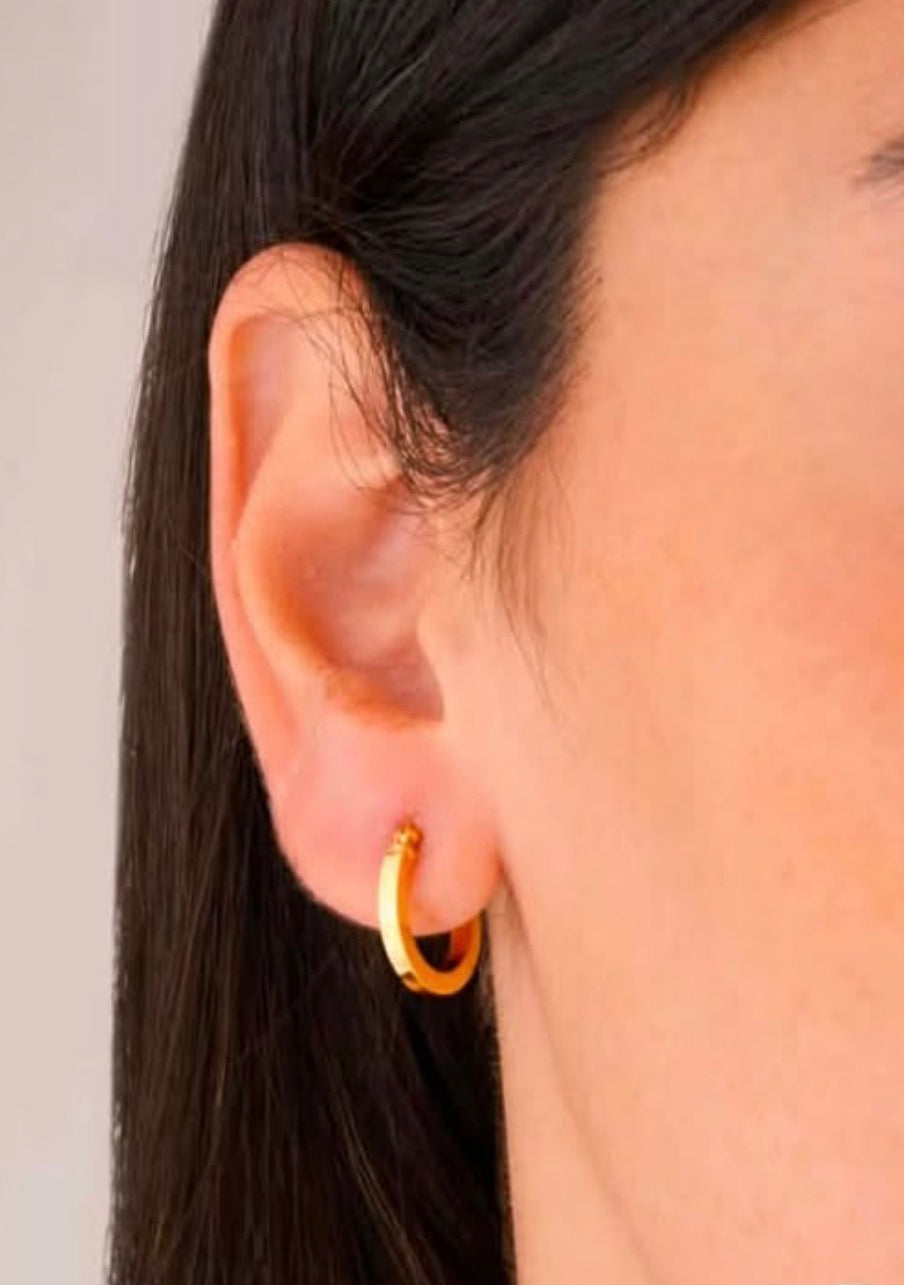 IRIS Flat Gold Earring