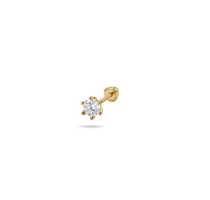 Iris round gold ear piercing