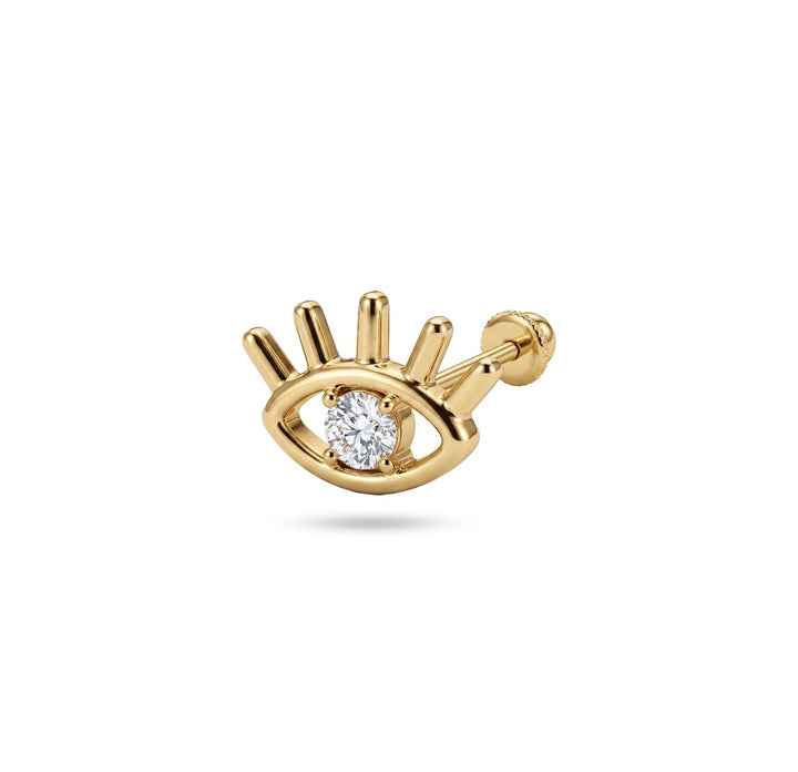Iris eye gold ear piercing