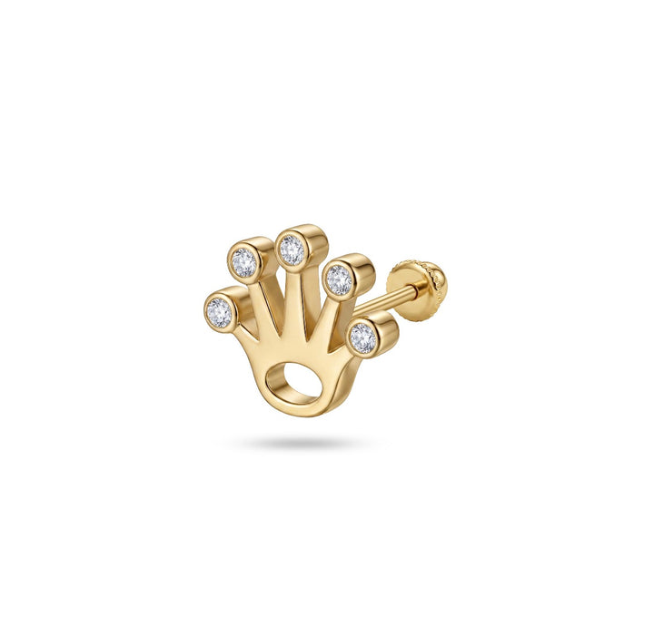 Iris crown gold ear piercing