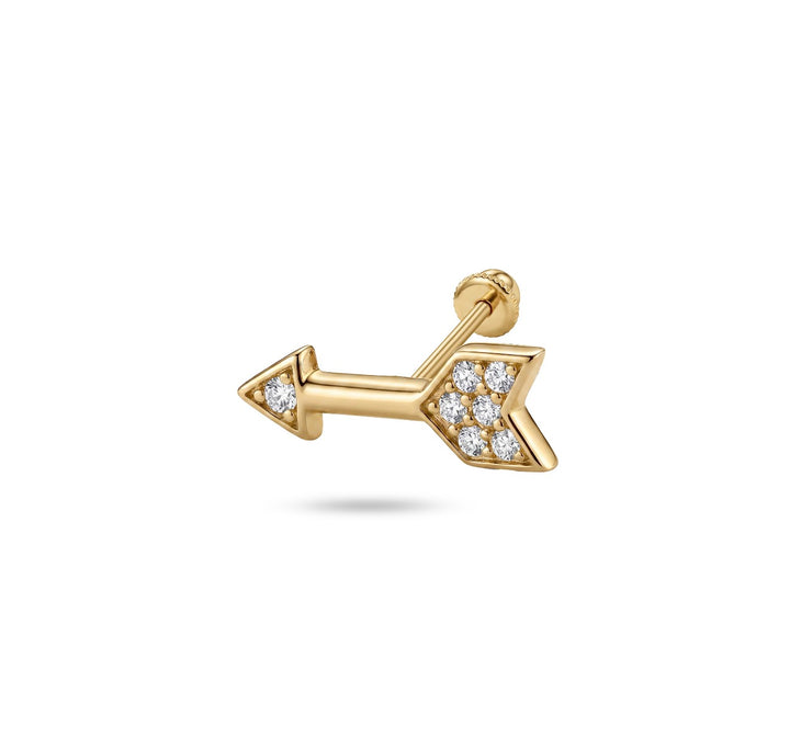 Iris arrow gold ear piercing