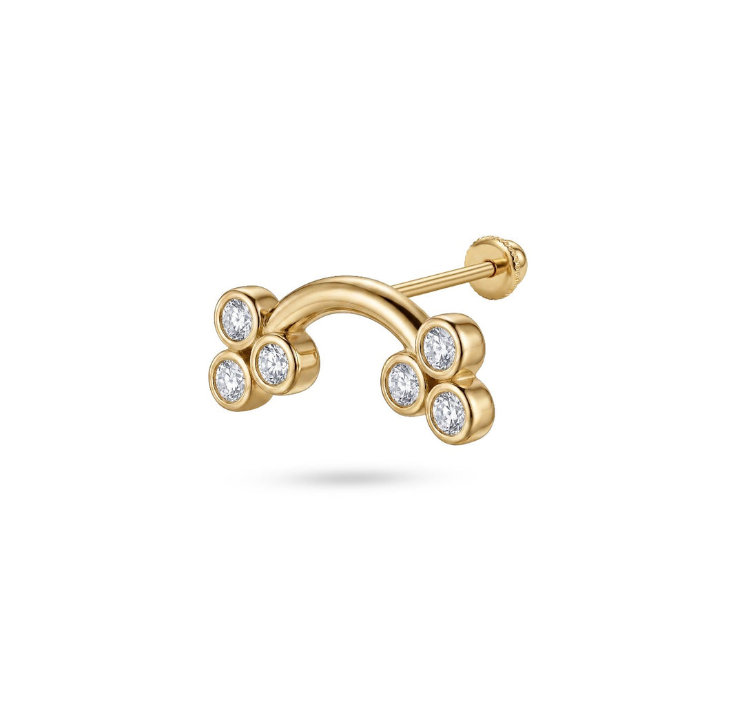 Iris gold ear piercing