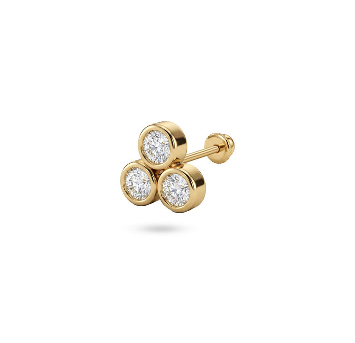 Iris three tiny circles ear piercing