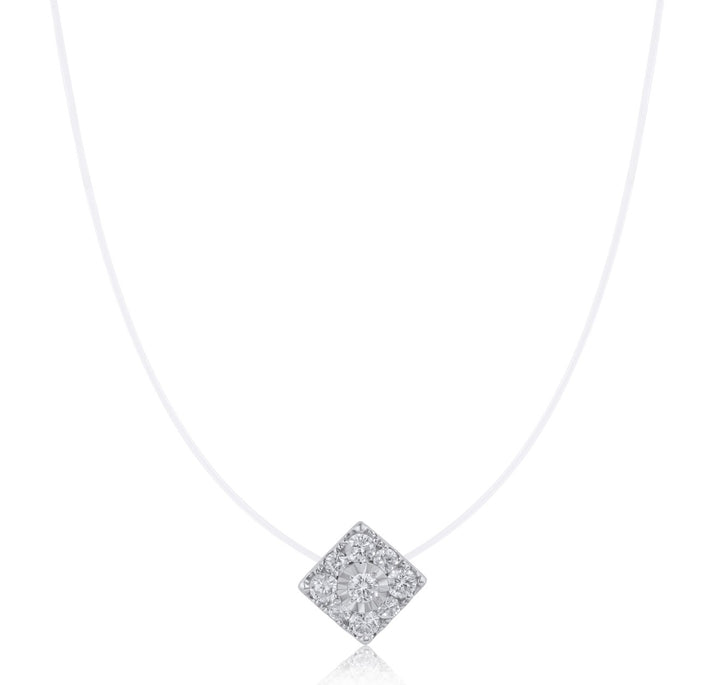 Floats sharpe square diamond necklace