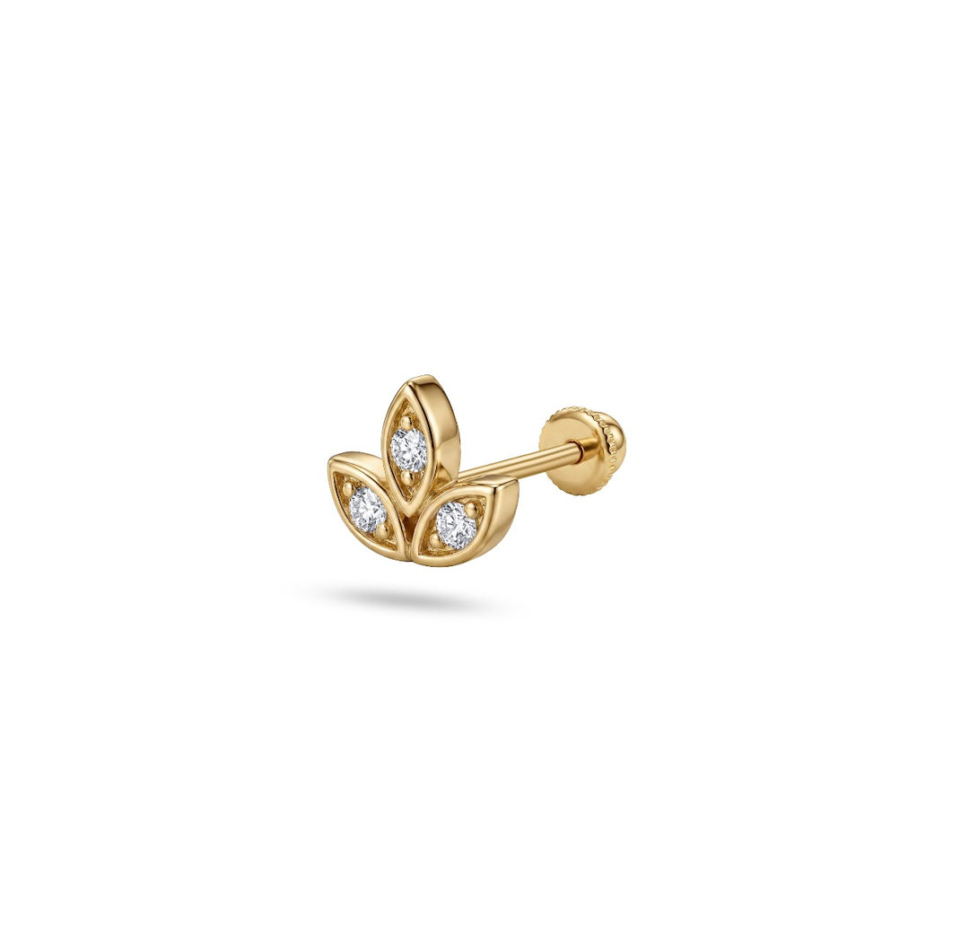 Iris gold ear piercing