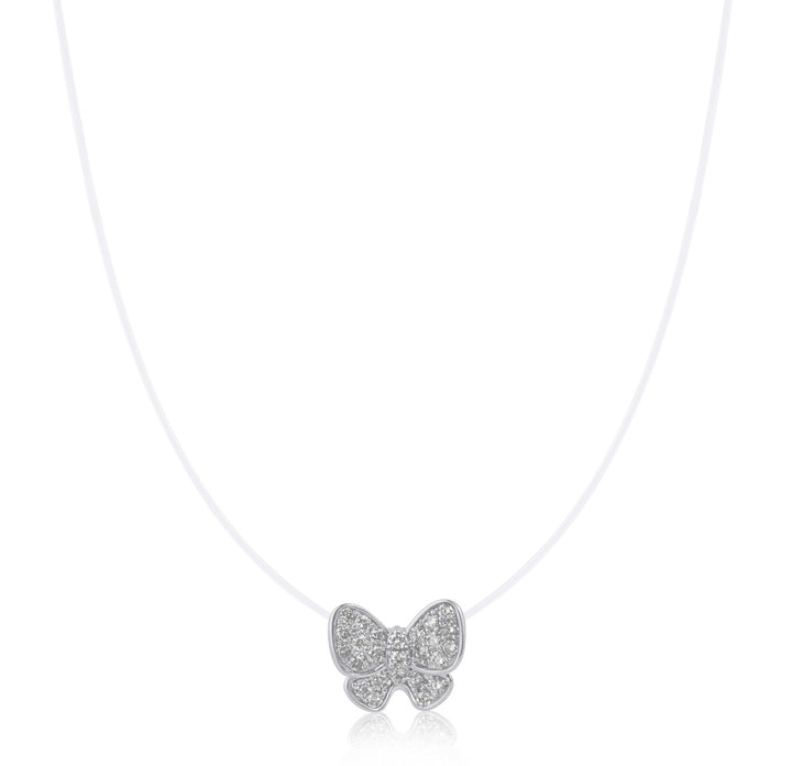 Floats bow diamond necklace