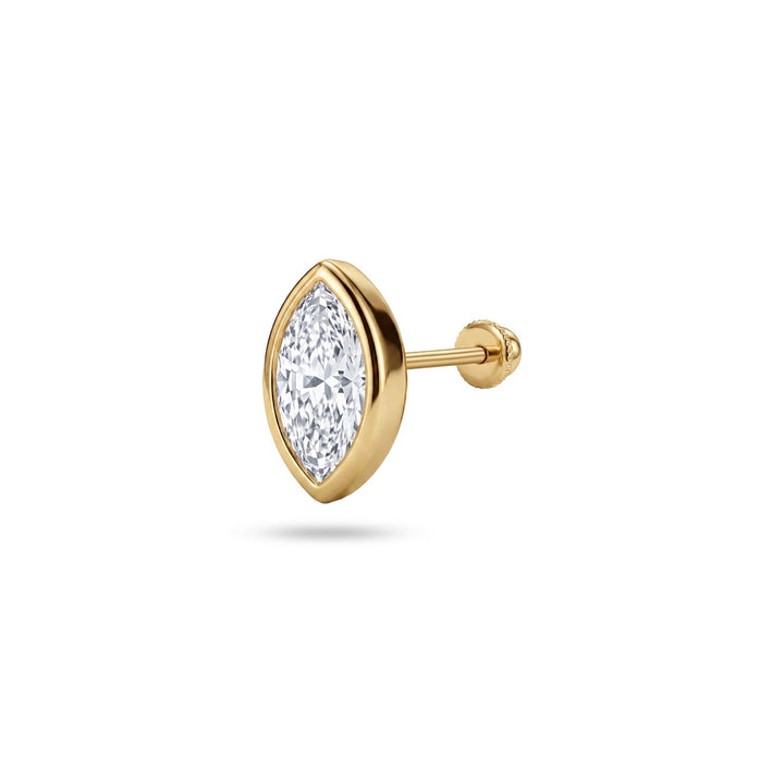 Iris marquise gold ear piercing