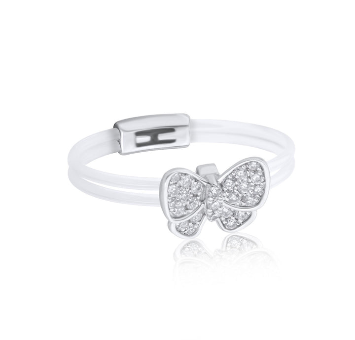 Floats bow diamond ring