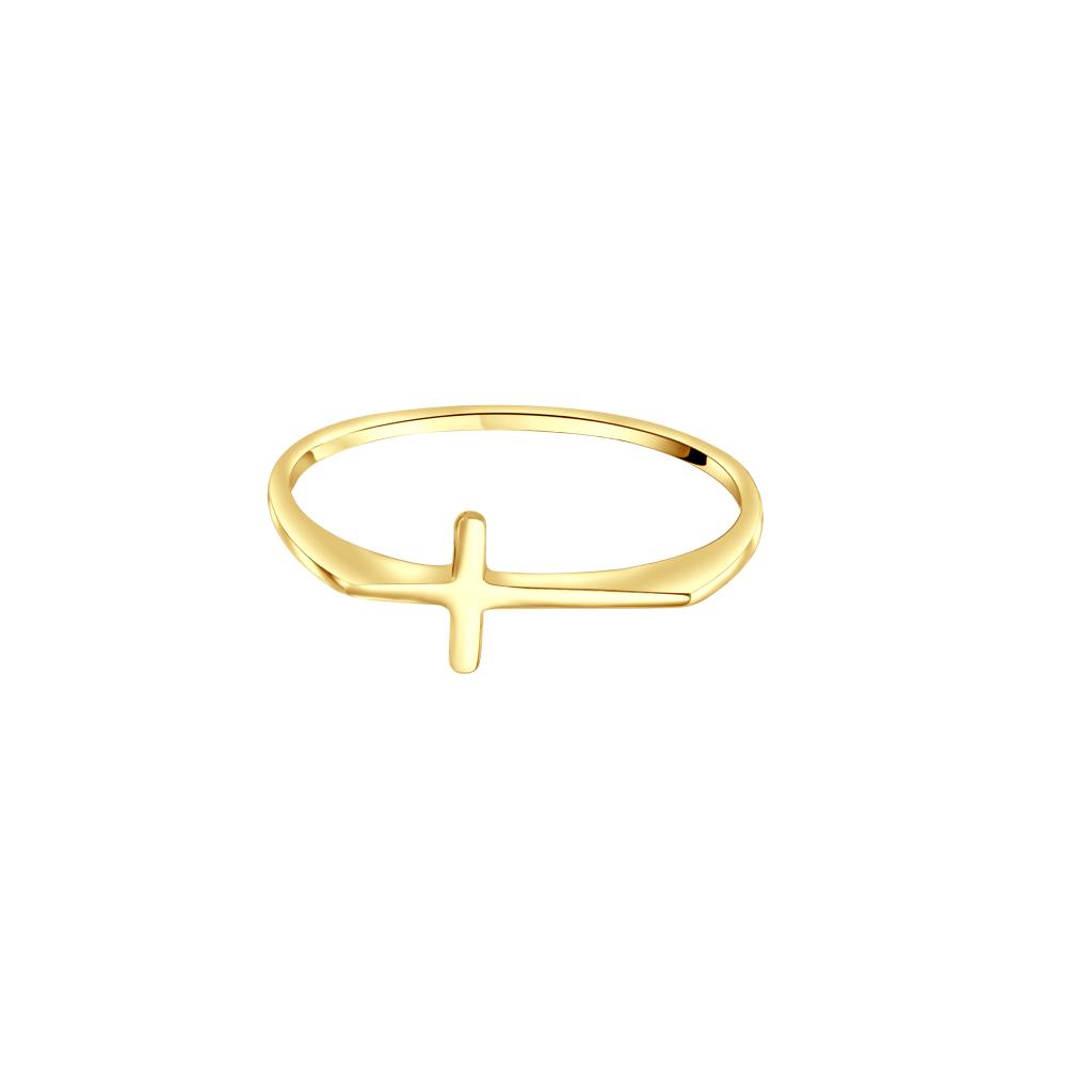 IRIS Flat Cross Gold Ring