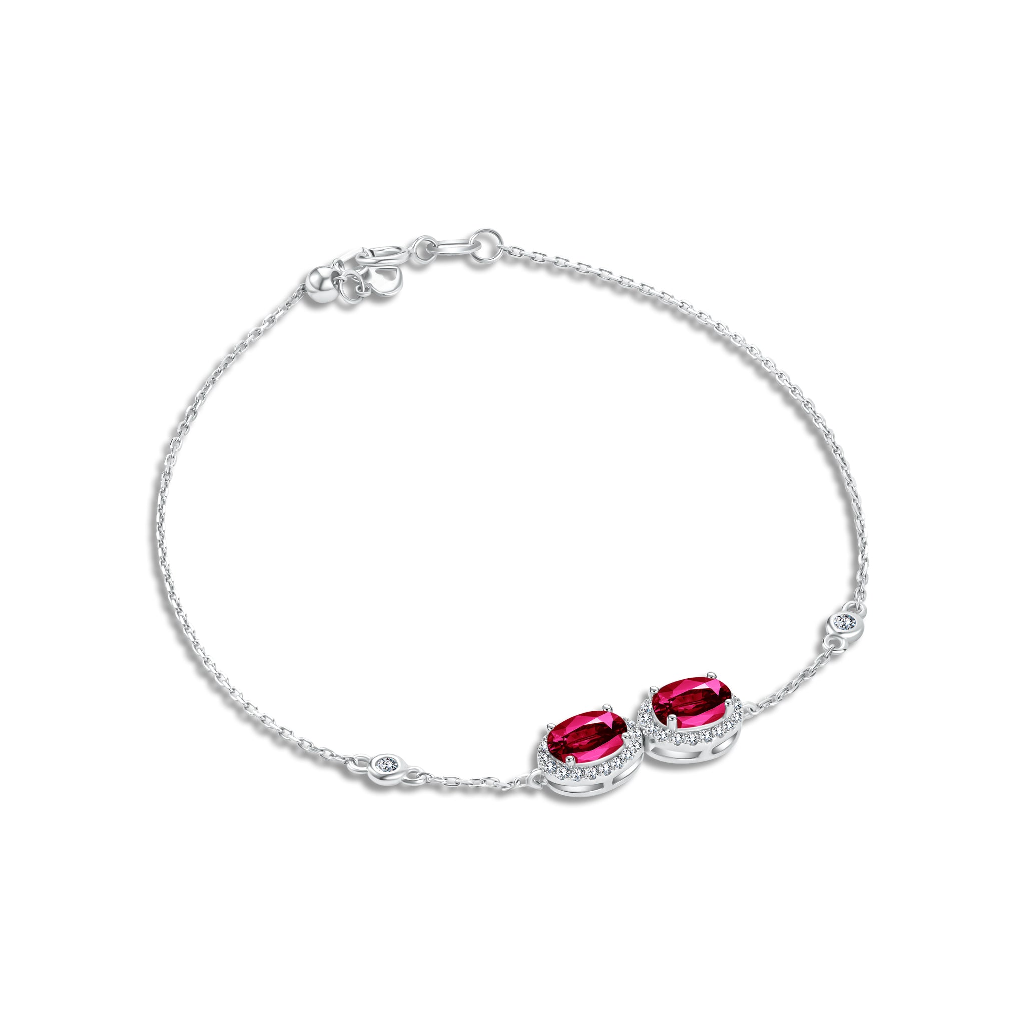 Diana Oval Double Ruby Bracelet