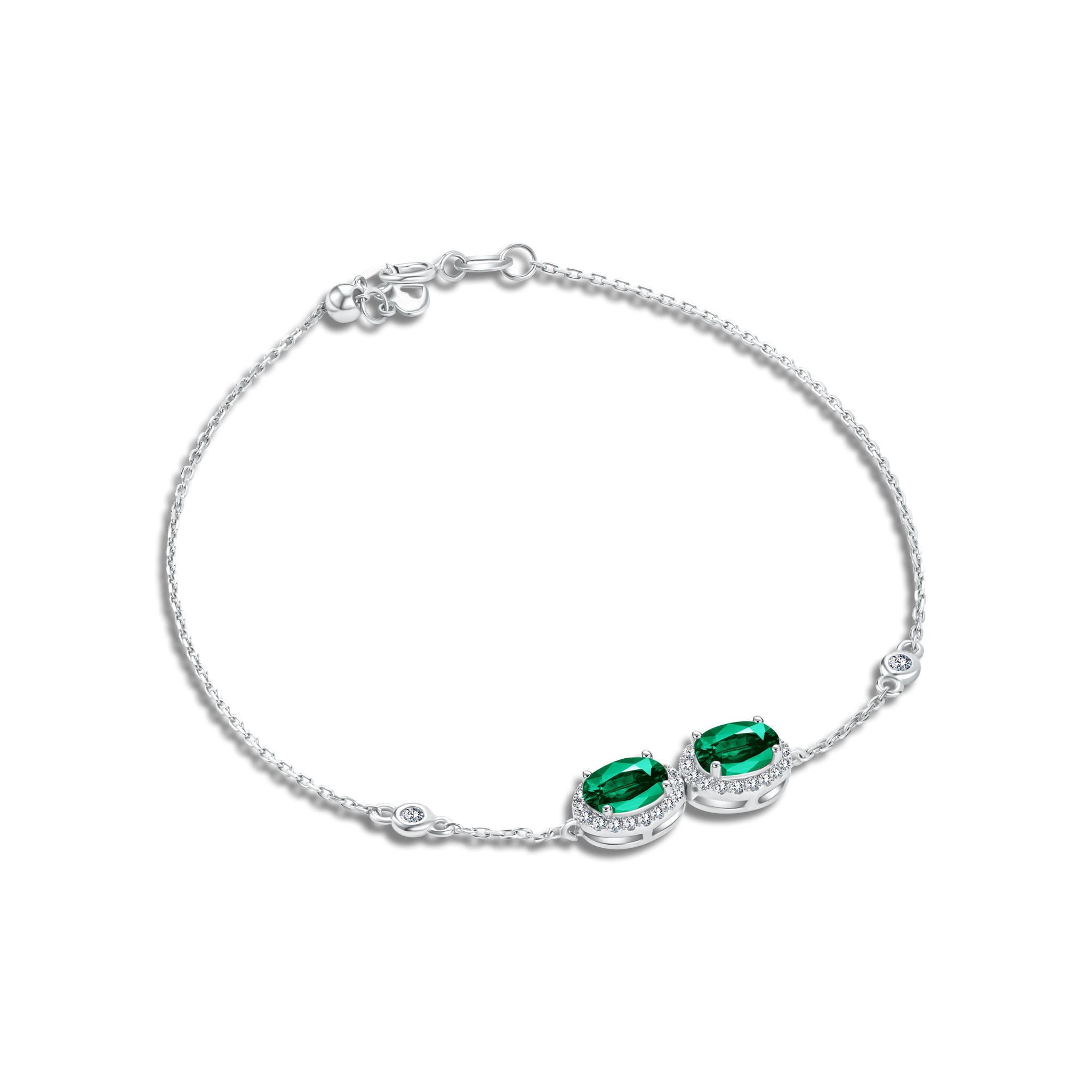 Diana Oval Double Emerald Bracelet