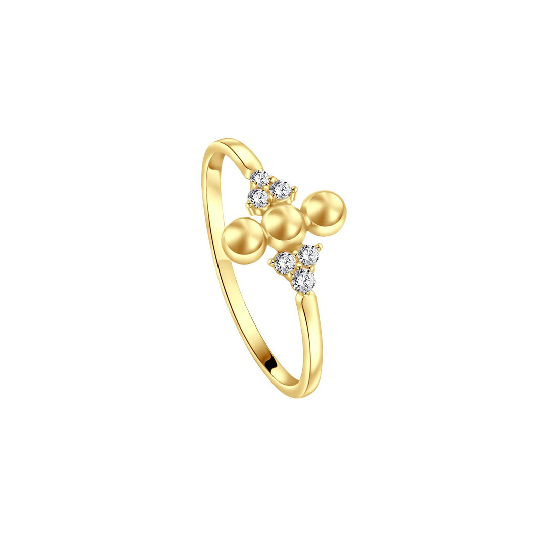 IRIS Attached Beads Gold Ring
