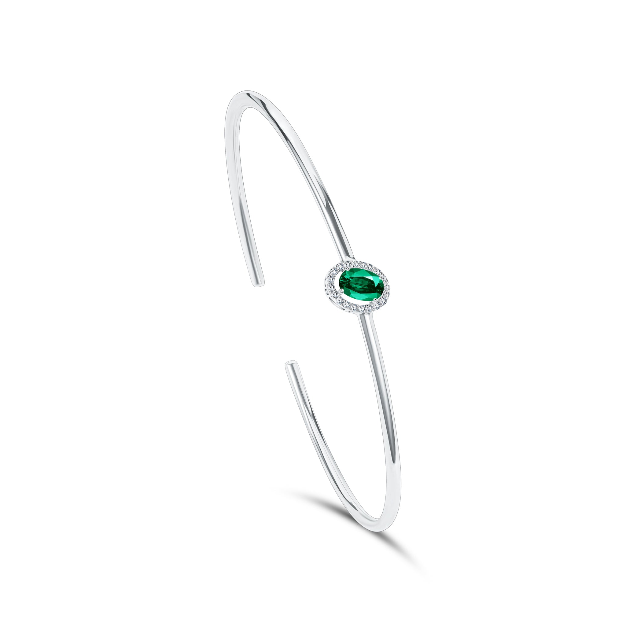 Diana Oval Emerald Bangle