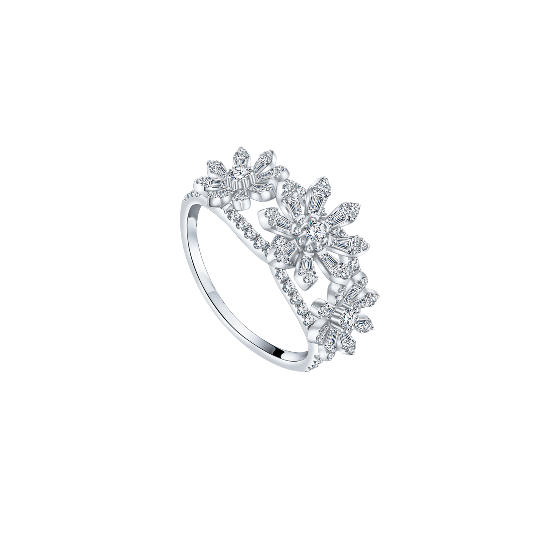 Trendy Triple Flowers Ring