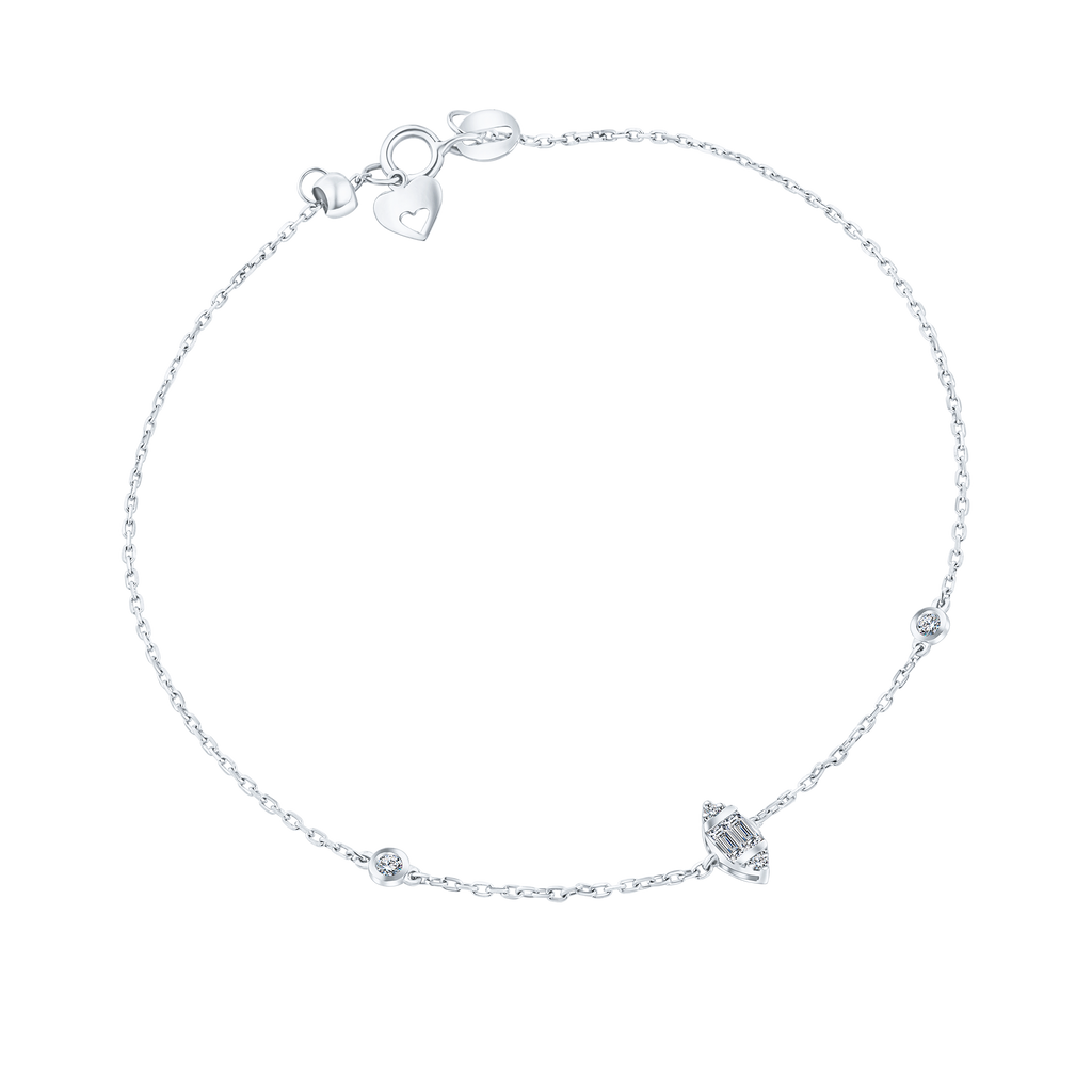Trendy Oval Diamond Chain Bracelet