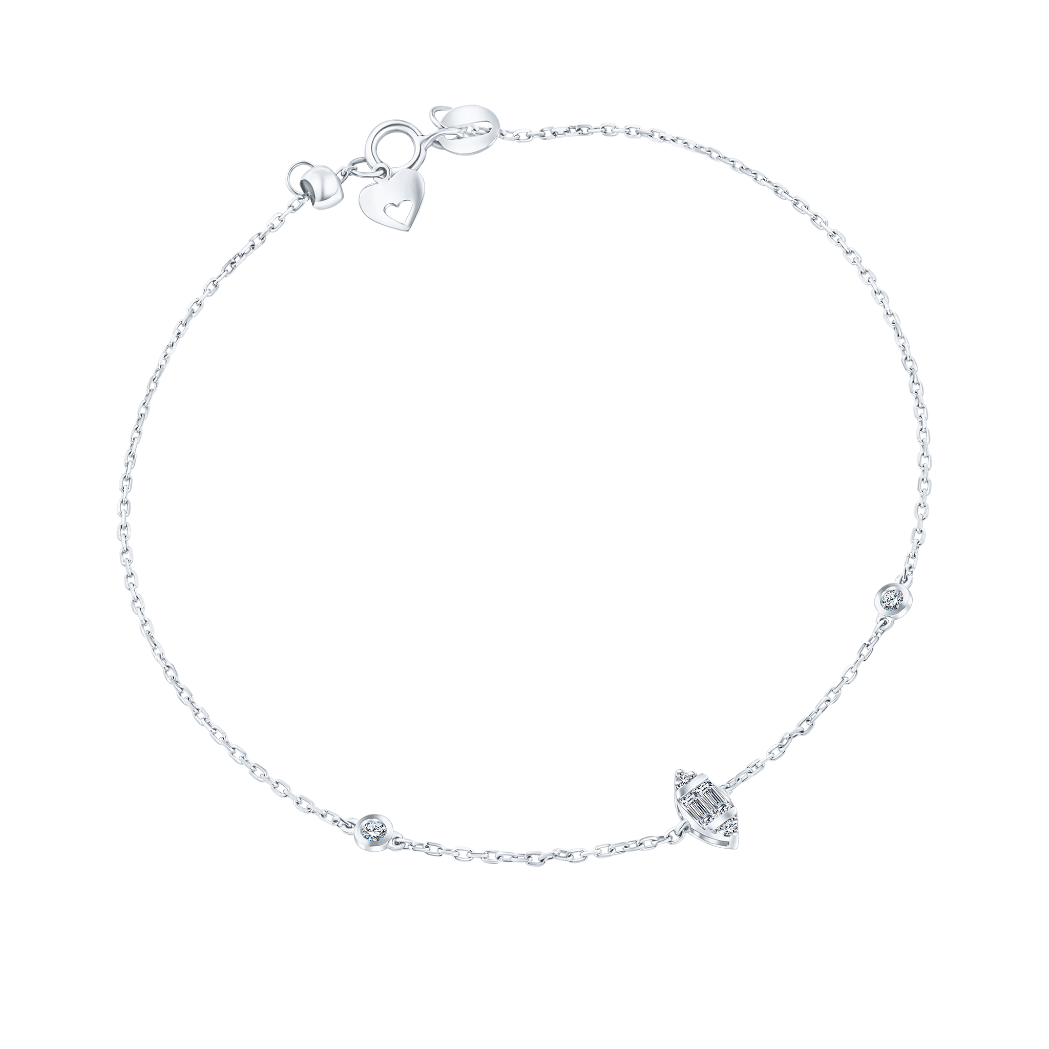 Trendy Oval Diamond Chain Bracelet