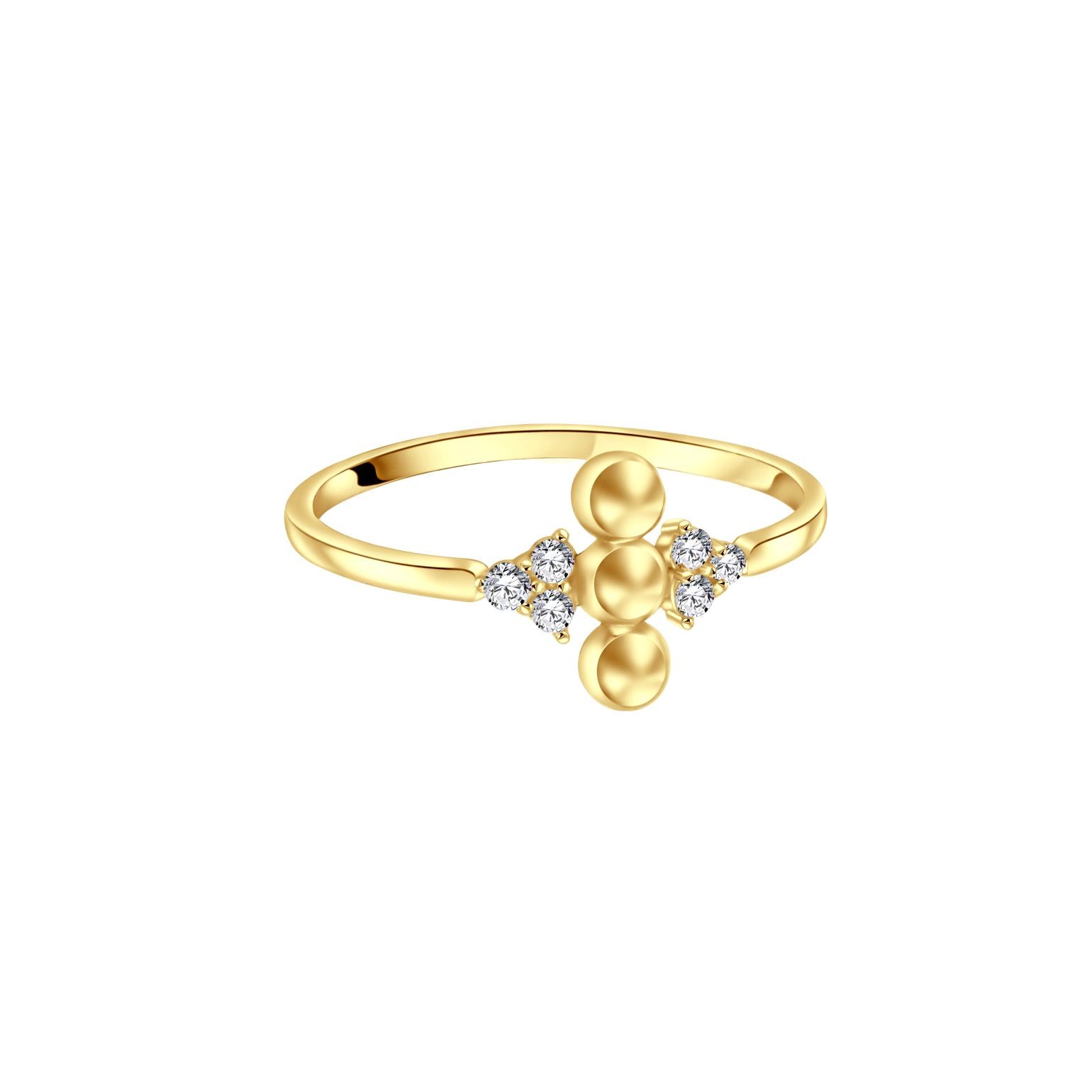 IRIS Attached Beads Gold Ring