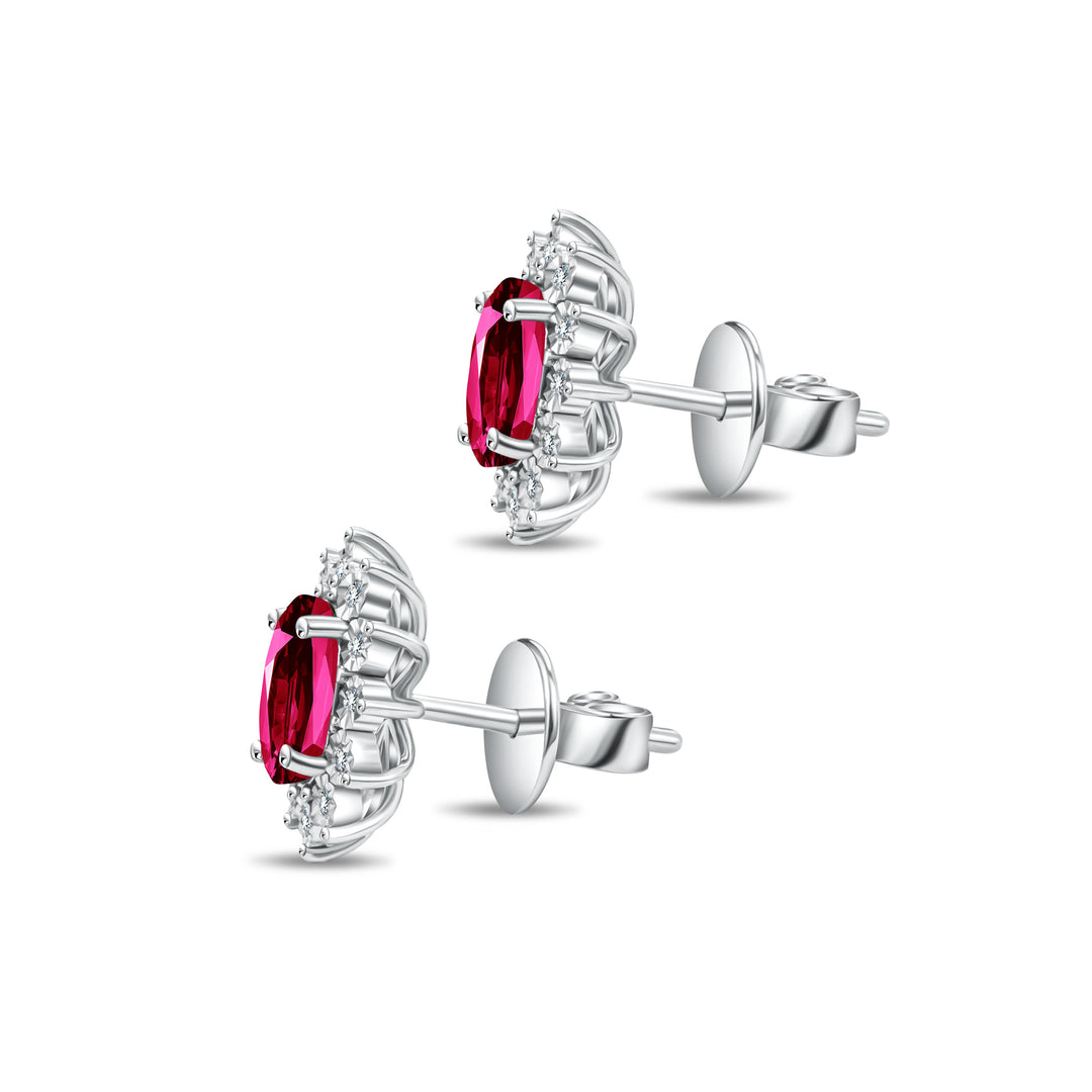 Diana Flower Ruby Earring