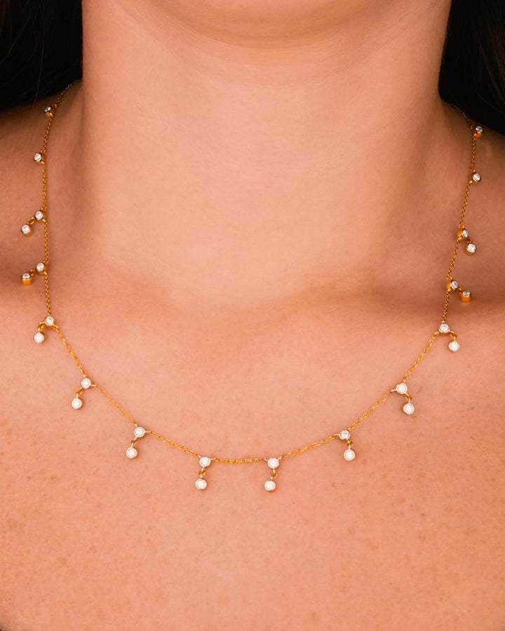 Trendy Circle Charms Diamond Necklace