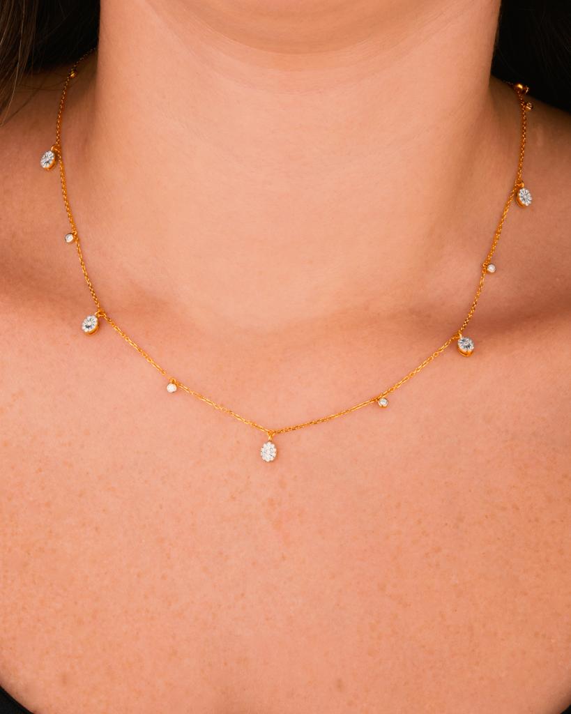 Trendy Oval Yellow Diamond Necklace