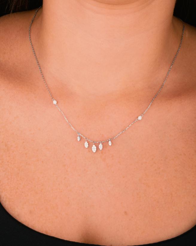 Trendy Tiny Marquise Diamond Necklace