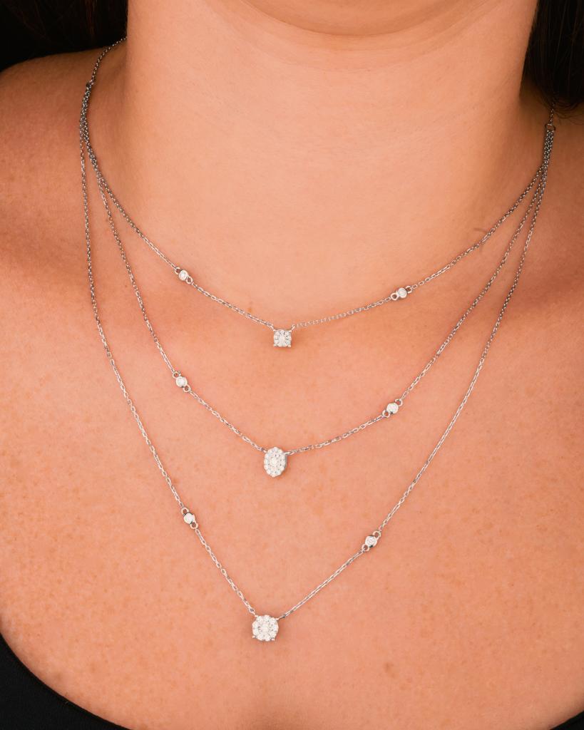 Trendy 3 Layers Diamond Necklace