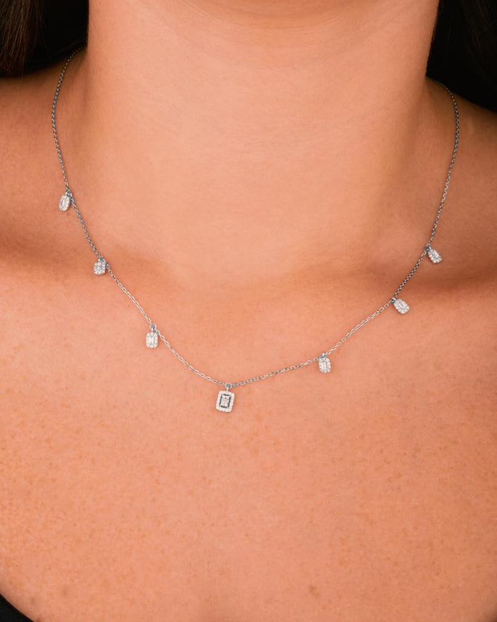 Trendy Rectangles Diamond Necklace