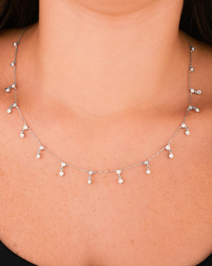 Trendy Circle Charms Diamond Necklace