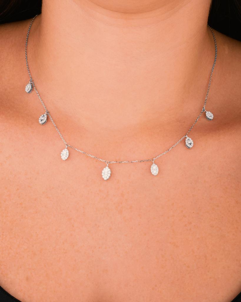 Trendy Marquise Diamond Necklace