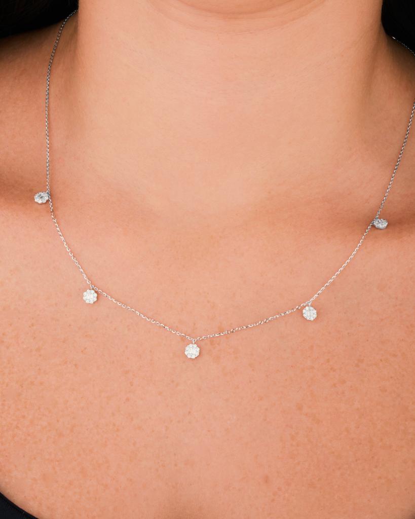 Trendy Small Circles Diamond Necklac