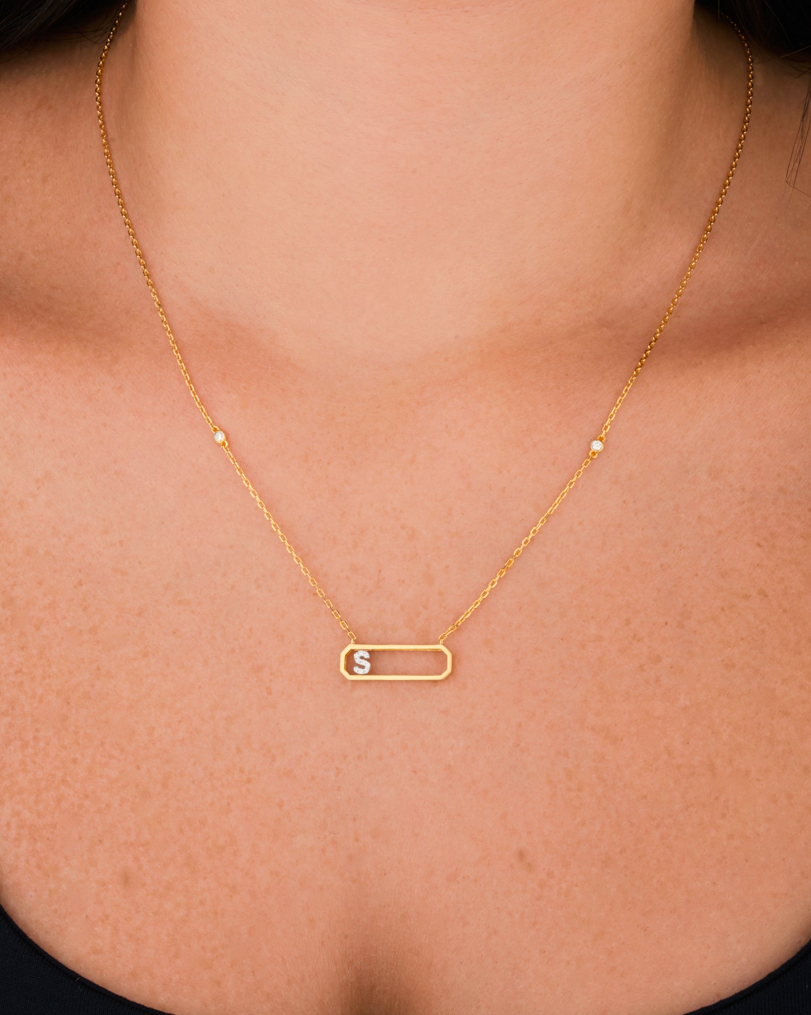Letter S Diamond Necklace