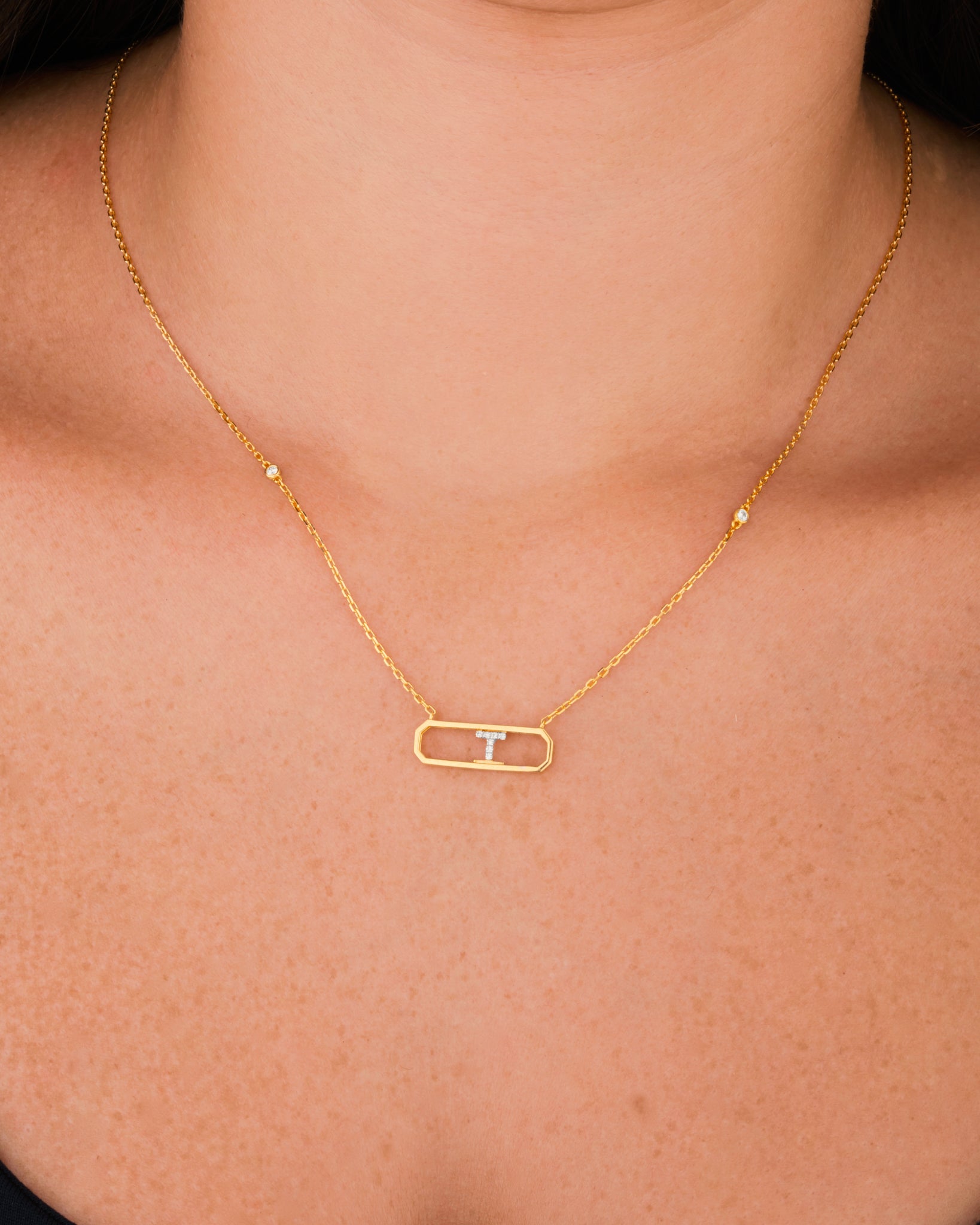 Letter T Diamond Necklace