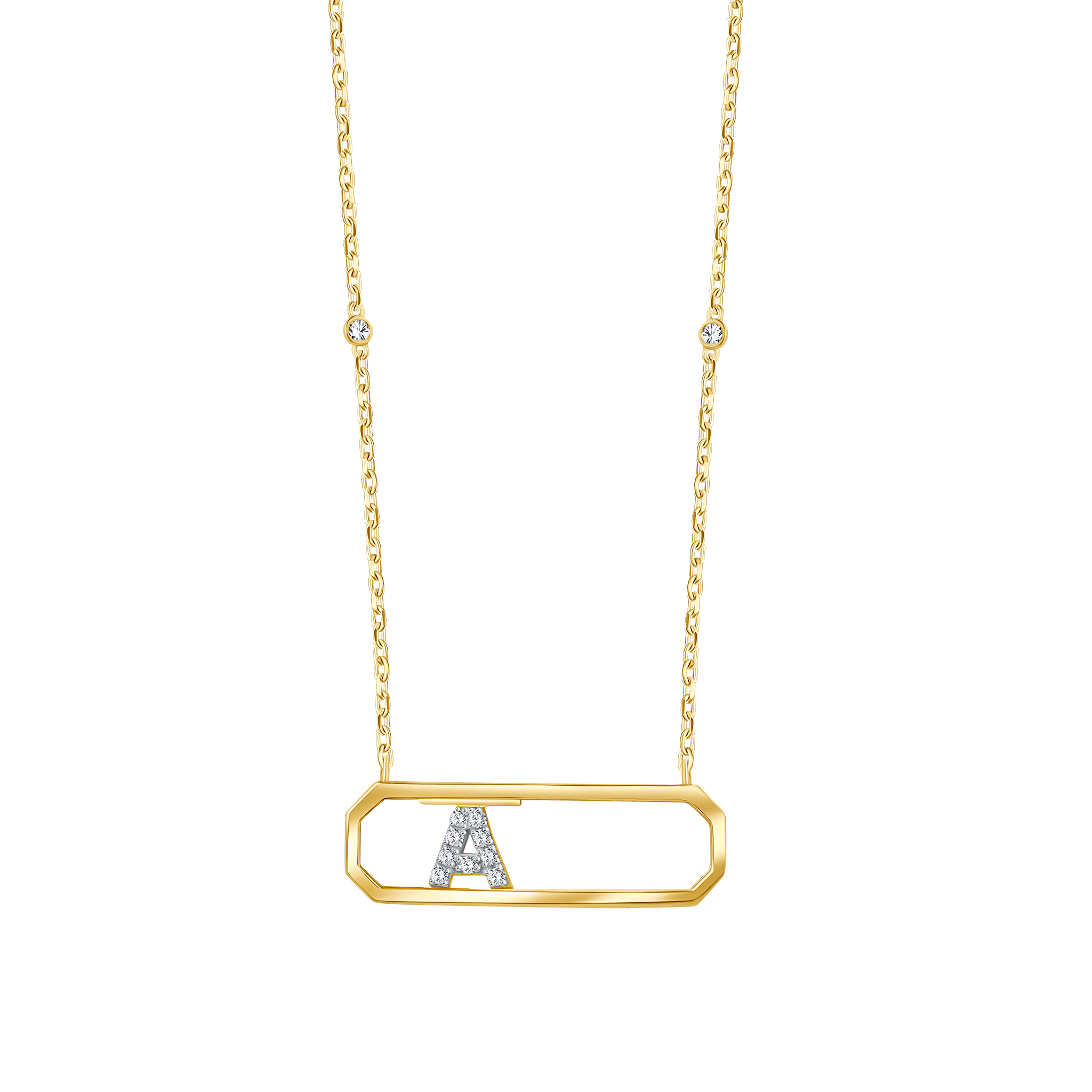Letter A Diamond Necklace