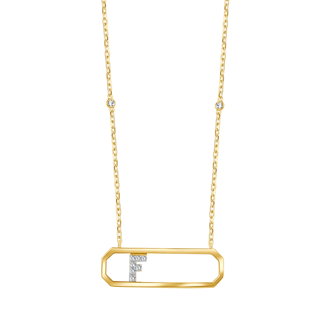 Letter F Diamond Necklace