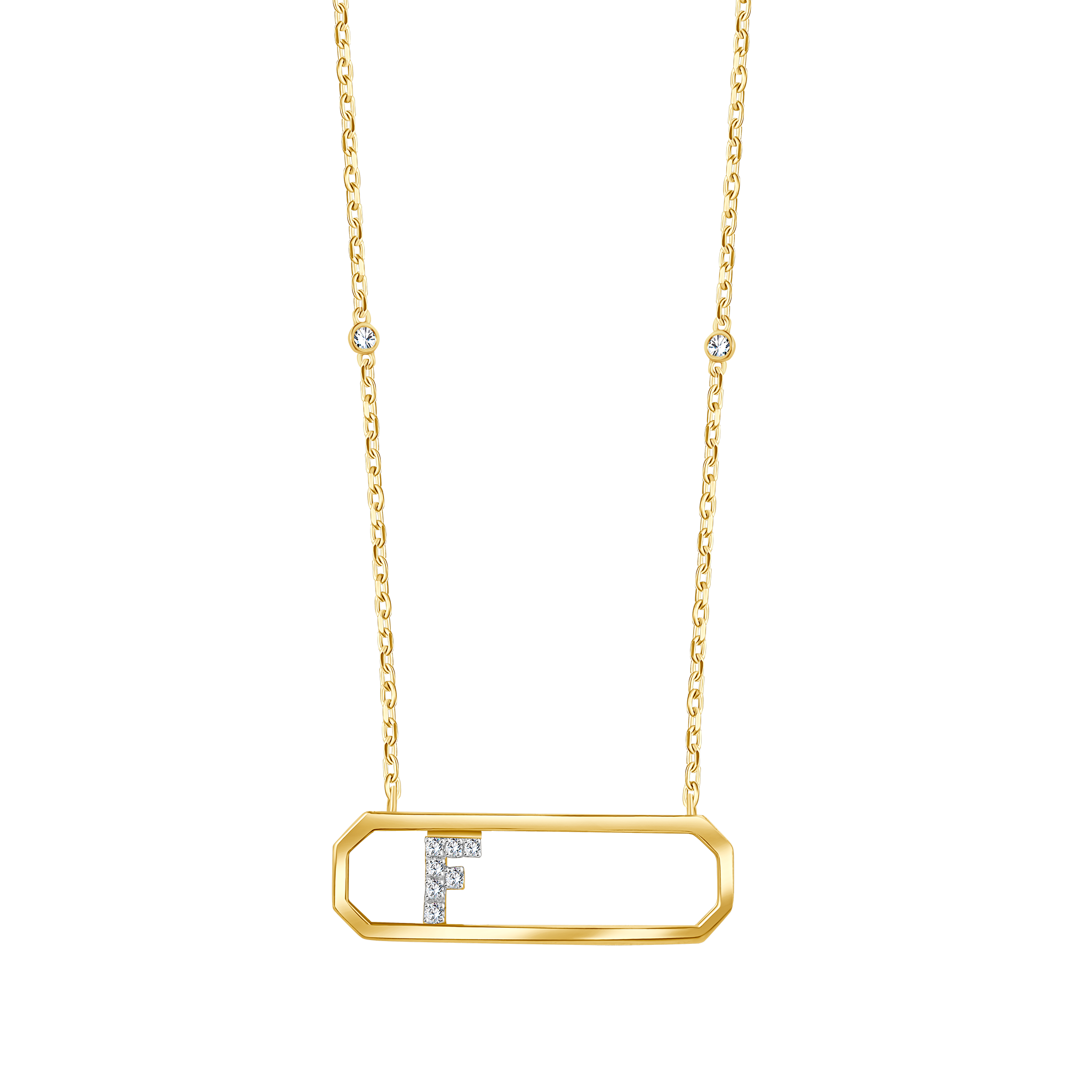 Letter F Diamond Necklace
