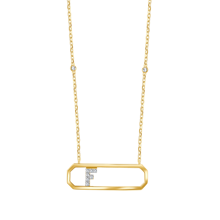 Letter F Diamond Necklace
