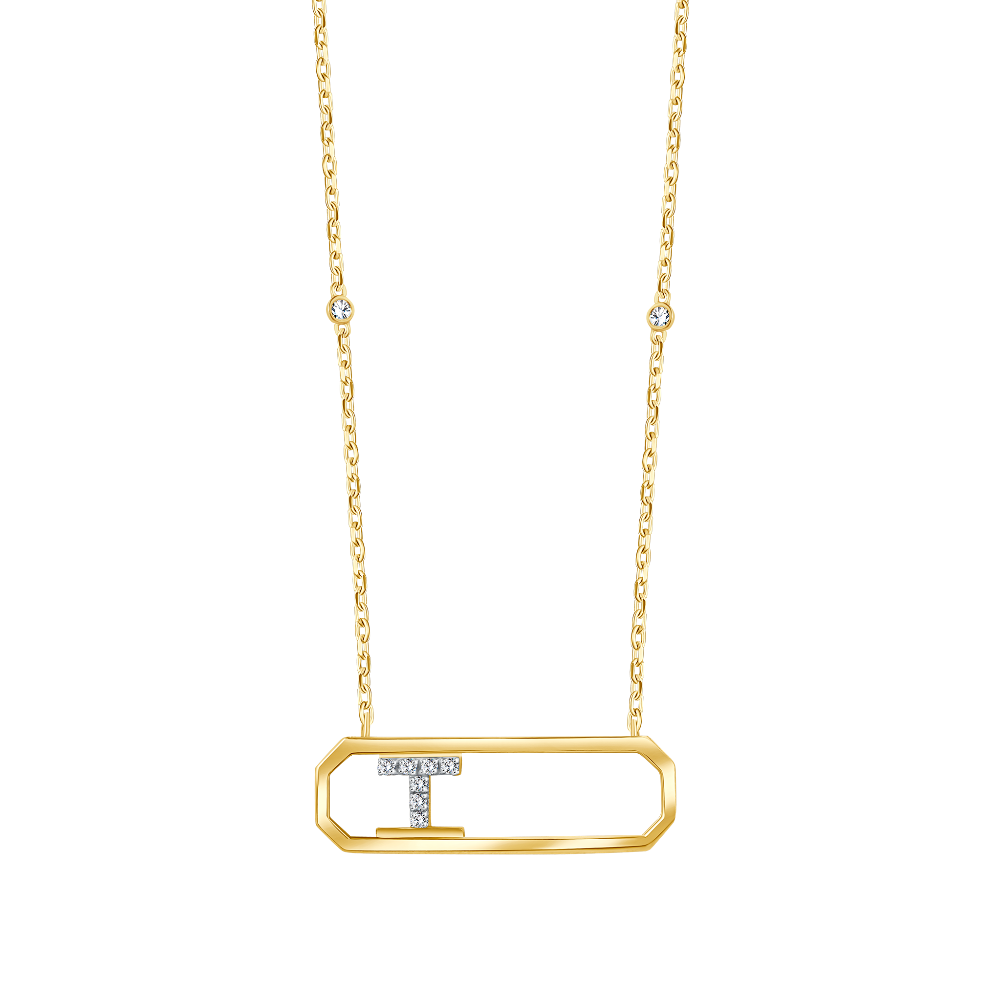 Letter T Diamond Necklace