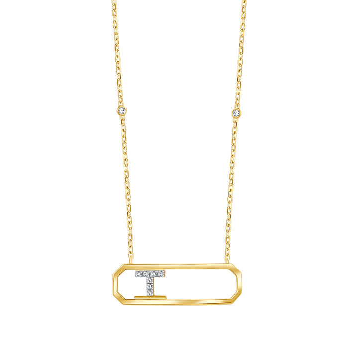 Letter T Diamond Necklace