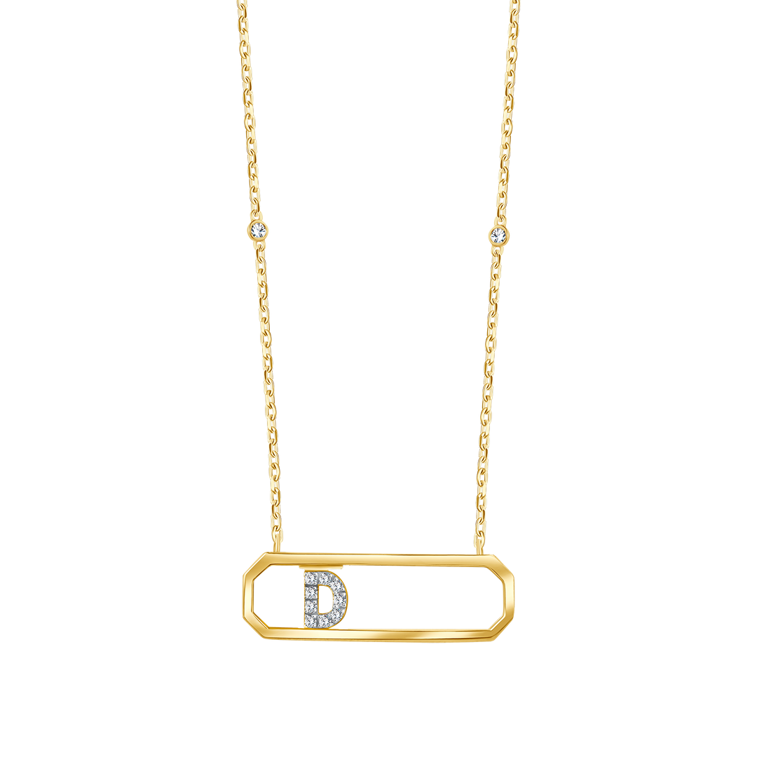 Letter D Diamond Necklace